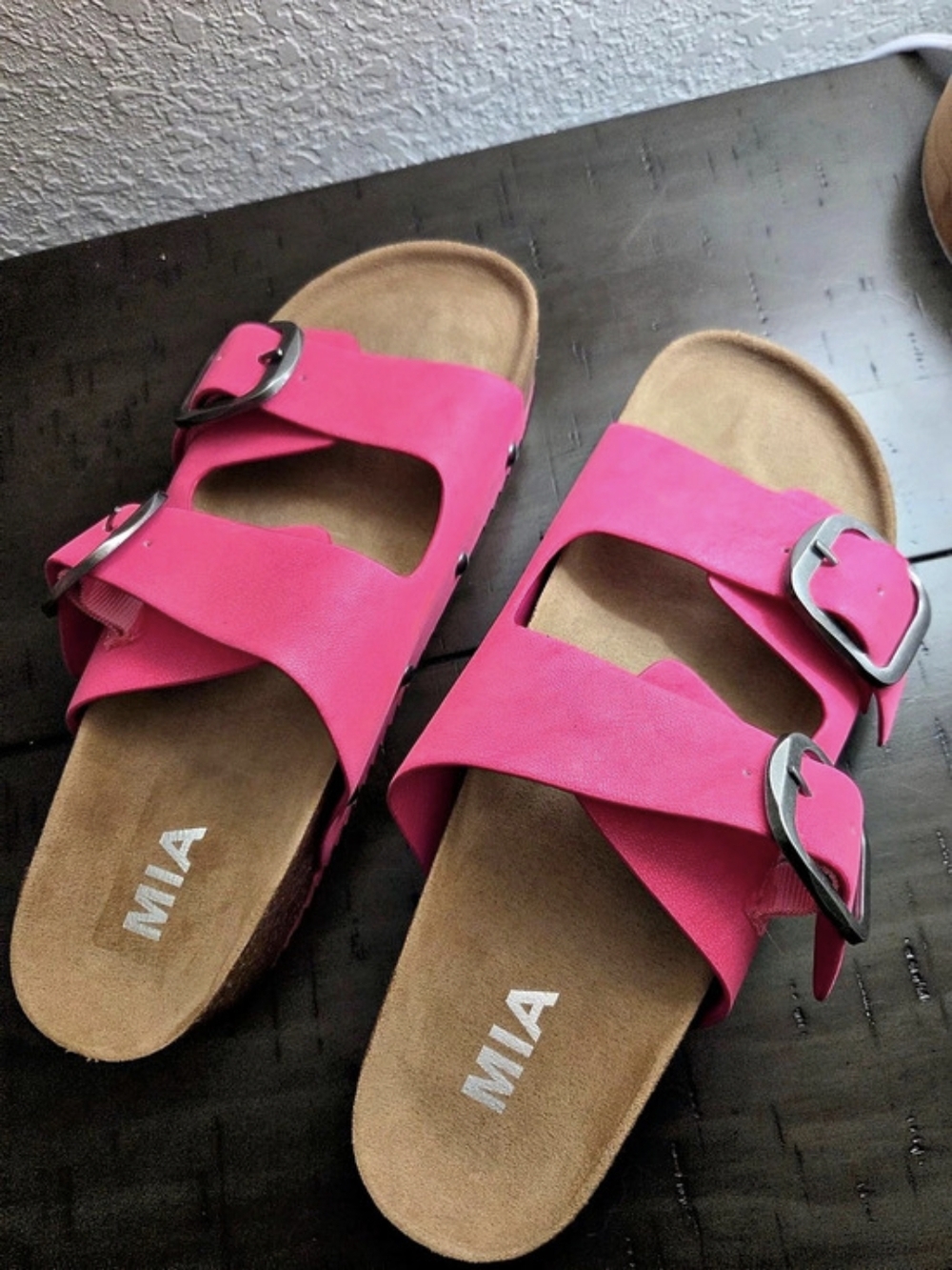 MIA Gen Double-Buckle Sandals in Pink